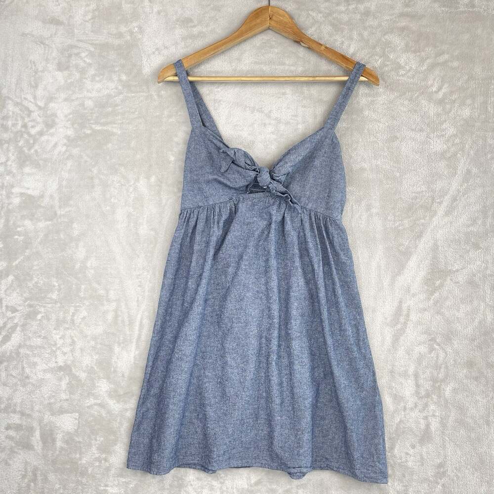 Cooperative Urban Outfitters Babydoll Dress Size 6 Blue Chambray Made In USA